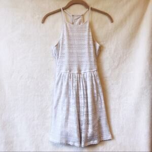 Hollister White Halter Patterned Mini Dress
